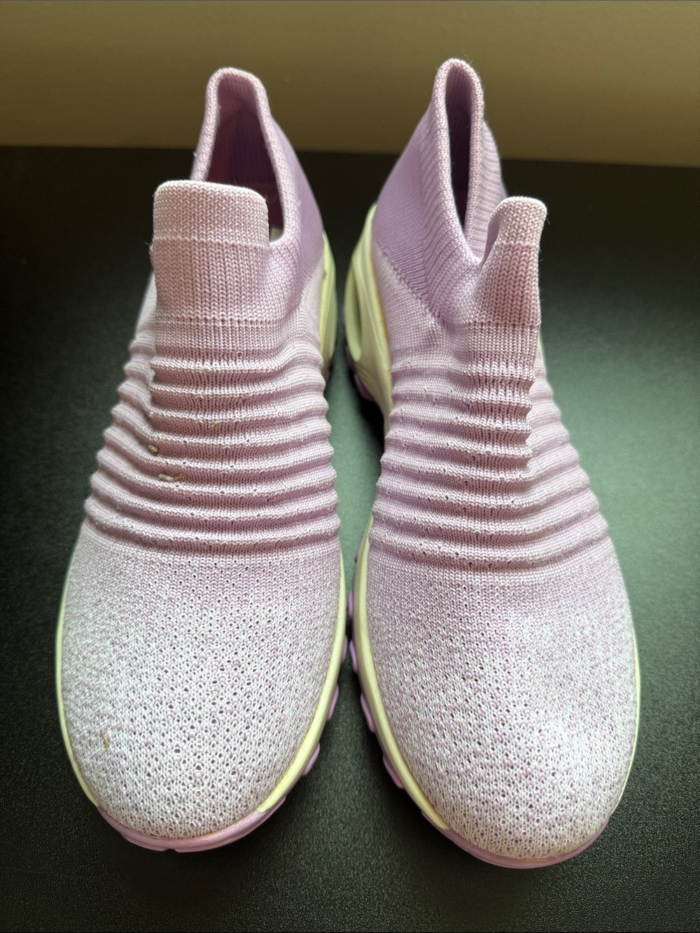 Knit Slip-On Athletic Sneakers in Lilac for Women